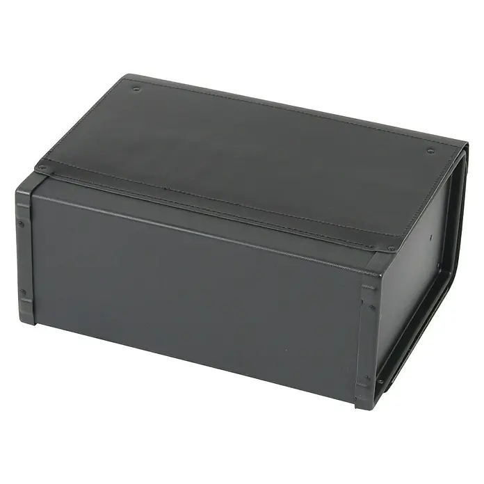 Hepco & Becker Werkzeugtasche Favorit 9116 - Innenmaß: B x T x H: 400 x 180 x 310 mm, Leder - Schwarze Aufbewahrungsbox aus Leder mit Deckel. Ideal für die Organisation von Gegenständen im Büro oder zu Hause.