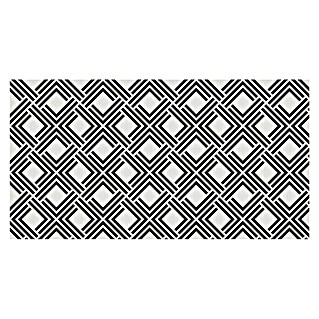 Alfombra Living geométrica (Negro, 150 x 80 cm)