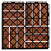 Klick-Holzfliese dunkel (Akazie, 30 x 30 cm, 5er Pack)