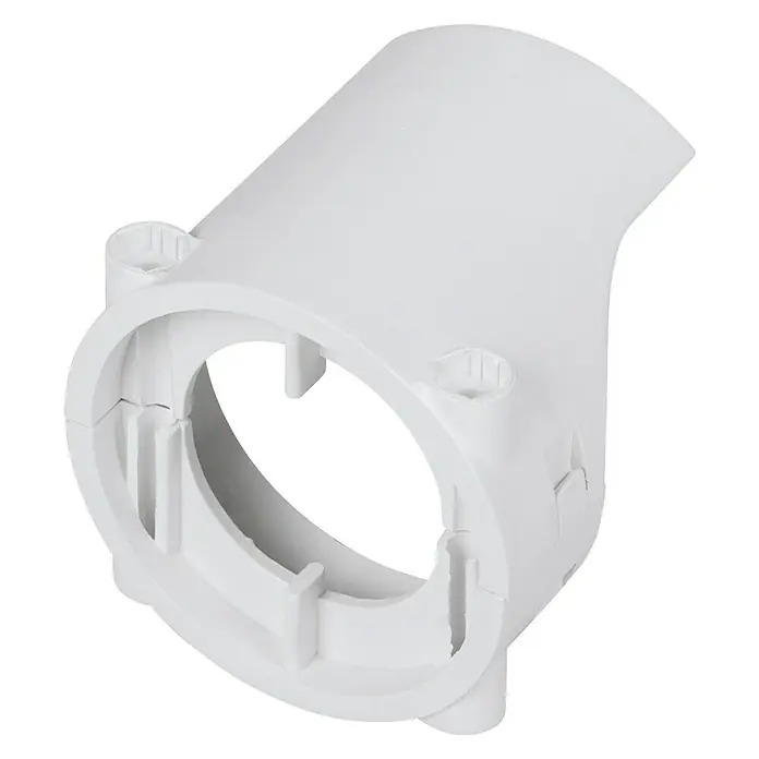 Homematic IP Diebstahlsicherung für Heizkörperthermostate - L x B x H: 46 x 23 x 46 mm - Weiße Rohrverbindung mit kreisförmiger Öffnung und zylindrischem Ansatzstück, ideal für Installations- und Bauprojekte.