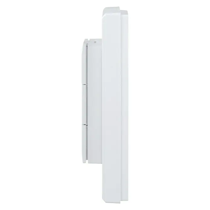 Homematic IP Funk-Wandtaster HmIP-WRC6 - Batteriebetrieben, Weiß, 22 x 86 x 86 mm - Nahaufnahme einer weißen Schalttafel, die ein modernes und schlichtes Design für die Wandmontage zeigt.