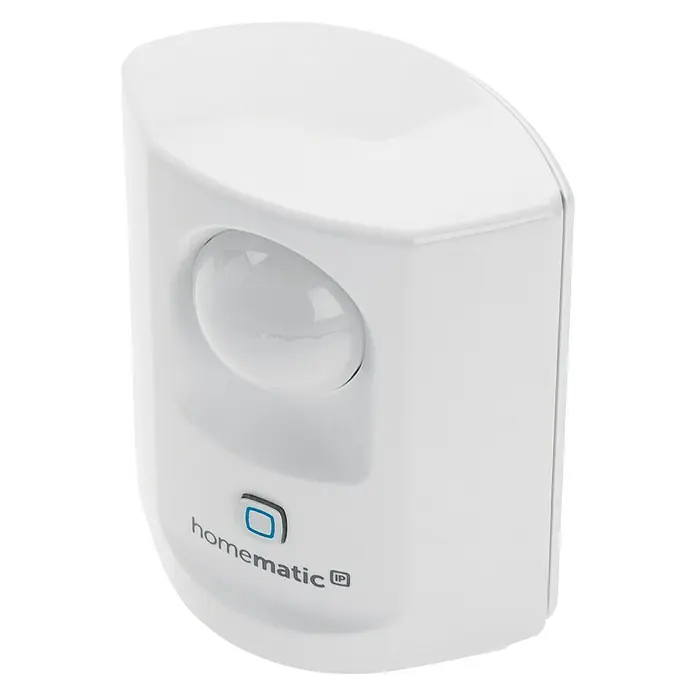 Homematic IP Funk-Bewegungsmelder HmIP-SMI - Weiß, 34 x 52 x 65 mm, Batteriebetrieben - Nahaufnahme eines Homematic IP Bewegungsmelders für den Innenbereich, ideal für Smart Home Automatisierung und Sicherheit.