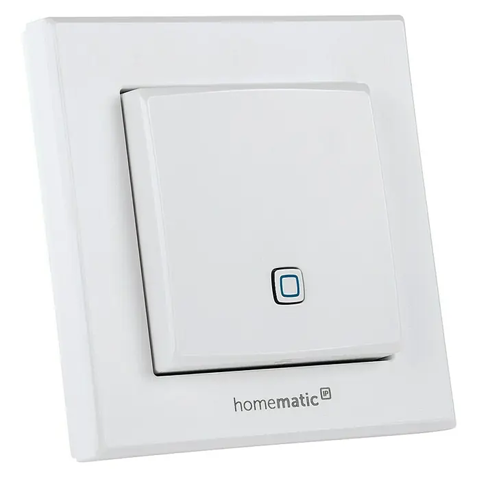 Homematic IP Funk-Temperatursensor HmIP-STH - Weiß, 20 x 86 x 86 mm, Batteriebetrieben - Intelligenter Homematic IP Wandschalter für die Smart Home Steuerung. Bequeme Bedienung von Licht und Heizung per Knopfdruck.