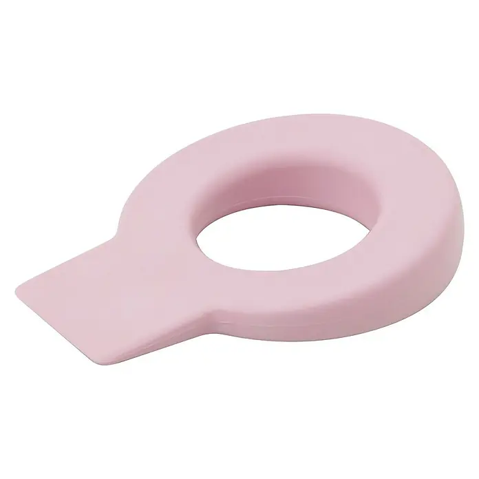 Rei Lock Tope de puerta 660 - Pink, 1 ud. - Primer plano de una sola herramienta de masaje rosa claro con un agujero y un asa.