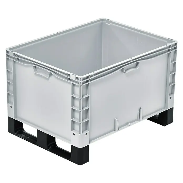 Surplus Systems Euronormboxen-Kufe - Passend für: Surplus Systems Euronormboxen, Stecken, 2 Stk. - Graue Kunststoffbox mit schwarzer Palette, ideal für Lagerung und Transport. Robust und vielseitig einsetzbar.