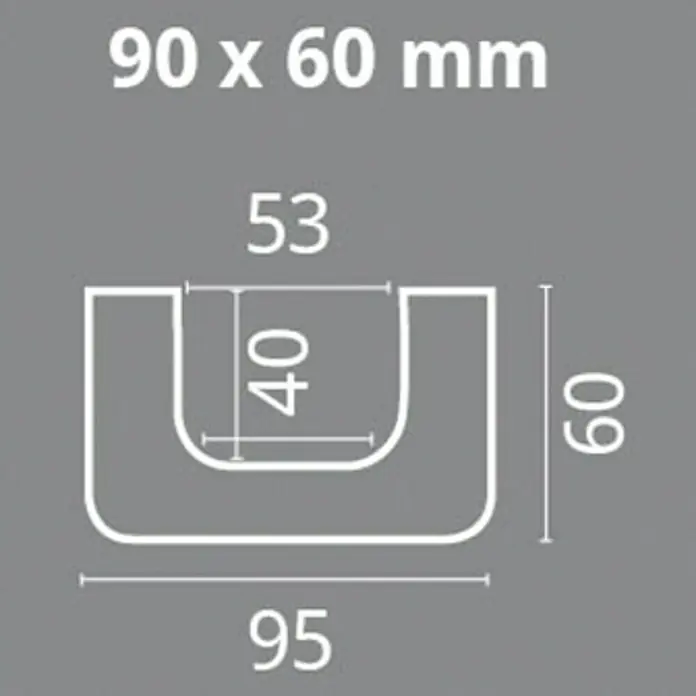 Dekobalken - Hellbraun, 200 x 9,5 x 6 cm, Polyurethan - Produktabbildung mit den Maßen 90 x 60 mm, 53, 40, 60 und 95 mm für eine detaillierte Produktübersicht.