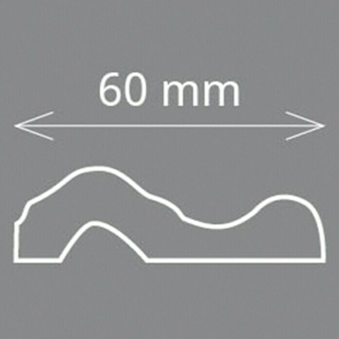 Zierprofil Modern I 60 (200 x 6 x 2,5 cm, Extrudiertes Polystyrol (XPS))