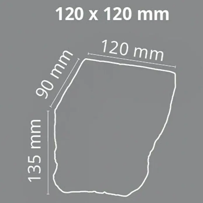 Dekoelement - Konsole, Dunkelbraun, 9 x 12 x 13,5 cm - Produktbild mit Abmessungen: 120 x 120 mm, 120 mm, 90 mm und 135 mm, zur detaillierten Produktvisualisierung.