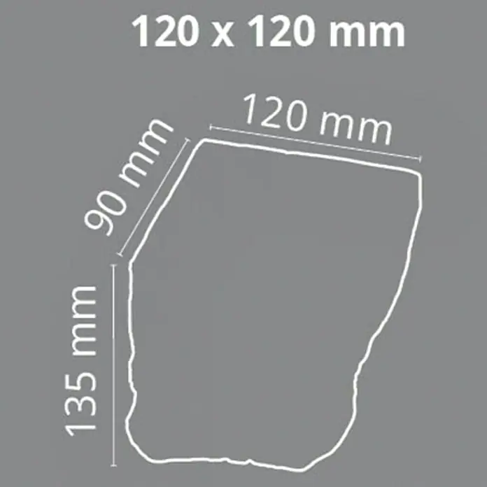 Dekoelement - Konsole, Hellbraun, 9 x 12 x 13,5 cm - Produktabbildung mit Maßangaben: 120 x 120 mm, 120 mm, 90 mm und 135 mm.