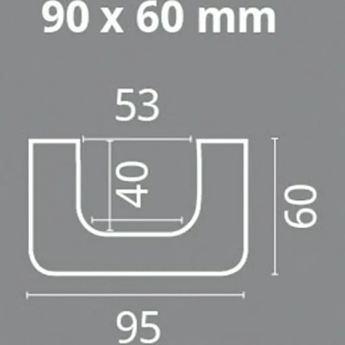 Dekobalken - Weiß, 200 x 9,5 x 6 cm, Polyurethan - Detailzeichnung eines Produkts mit den Maßen 90 x 60 mm, 53, 40, 60 und 95.