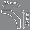 Zierprofil (200 x 3,5 x 3,5 cm, Extrudiertes Polystyrol (XPS))
