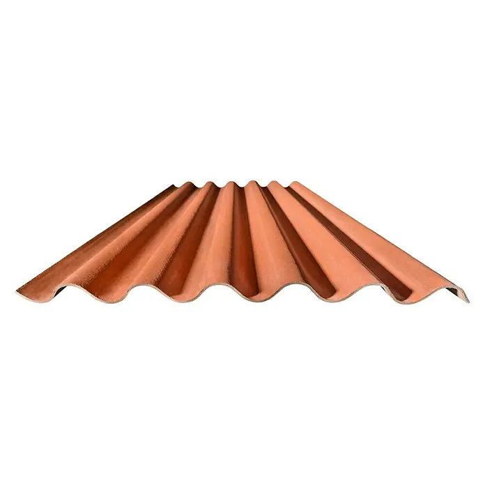 Euronit Placa de fibrocemento Granonda Go 177 - 2 m x 1,1 m x 6,5 mm, Terracota - Chapa perfilada de terracota, ideal para tejados y revestimientos, robusta y resistente a la intemperie.