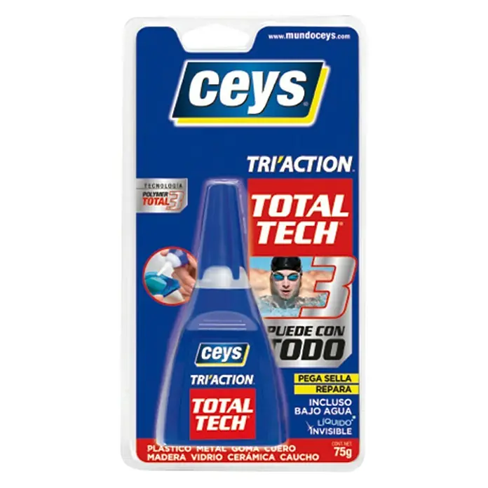 Ceys Adhesivo y sellador Total Tech Tri'Action - 75 g - Imagen del producto del envase adhesivo Ceys Total Tech 3 TRI'ACTION.
