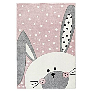 Kayoom Kurzflorteppich Hase (Rosa, 170 x 120 cm, 100 % Polypropylen)