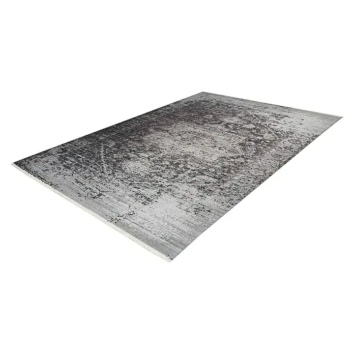Kayoom Kurzflorteppich Baroque III - Anthrazit, 170 x 120 cm, 100 % Polyester - Grauer Teppich mit abstraktem Muster, ideal für moderne Wohnräume. Der Teppich sorgt für Komfort und Stil in jedem Zimmer.