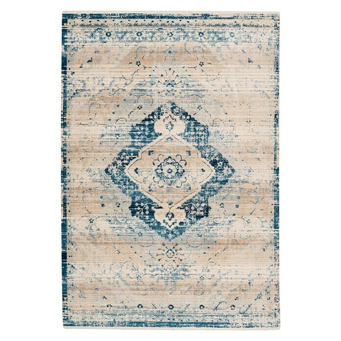 Kayoom Kurzflorteppich Baroque II (Creme/Blau, 290 x 200 cm, 100 % Polyester)