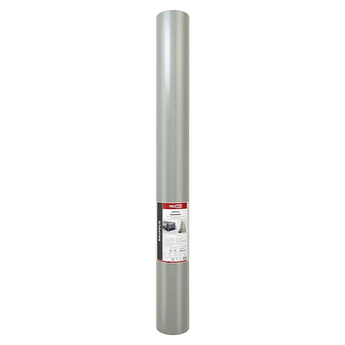 Probau Baufolie - Max. Anwendungsfläche: 30 m² - Aufnahme eines Pro-Bau Transparent Baufolienrolle, die für Bau- und Renovierungsprojekte entwickelt wurde und Schutz und Vielseitigkeit bietet.