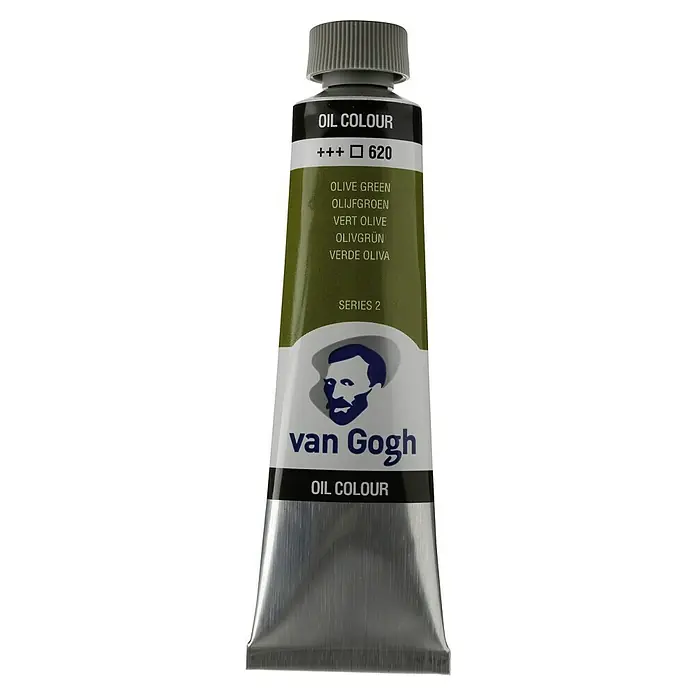 Talens Van Gogh Pintura al óleo - Verde oliva, 40 ml, Tubo - Tubo de pintura al óleo verde oliva Van Gogh (número de color 620) de la serie 2, ideal para artistas y aficionados.