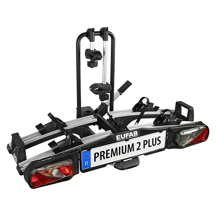 Eufab Fahrradträger Premium II Plus - Geeignet für: E-Bikes, Traglast: 60 kg - EUFAB Premium 2 Plus Fahrradträger für den sicheren Transport von zwei Fahrrädern am Fahrzeug.