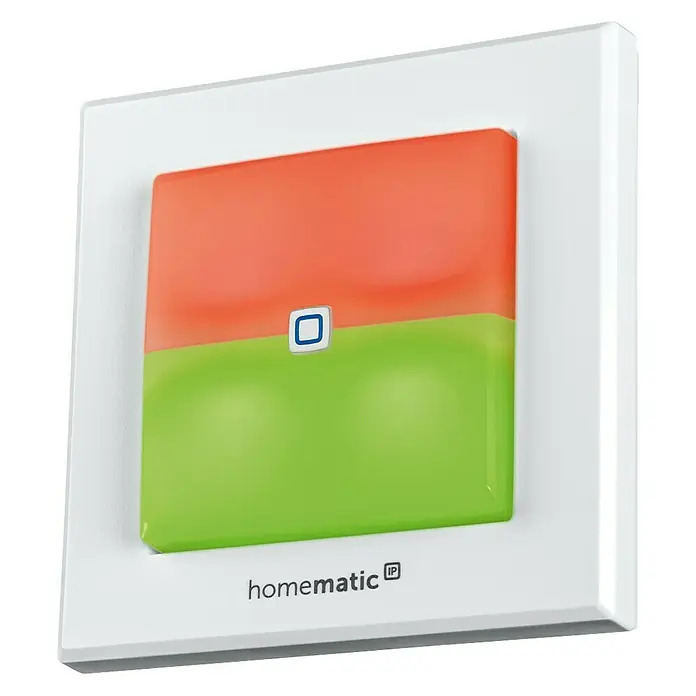Homematic IP Funkschalter HmIP-BSL - 52 x 86 x 86 mm, Grau, 230 V - Homematic IP Taster mit zwei farbigen Leuchtflächen für eine intelligente Steuerung Ihres Zuhauses.