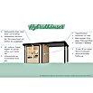 Karibu Gartenhaus Jupiter 4 B (Außenmaß inkl. Dachüberstand (B x T): 541,5 x 236,5 cm, Holz, Terragrau/Grau, Mit Seitendach) | BAUHAUS