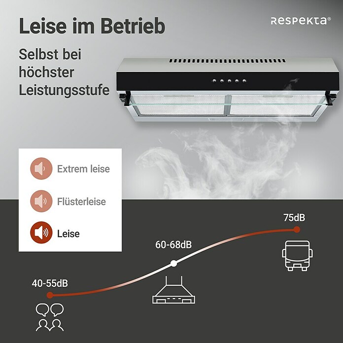 Respekta Unterbauhaube Lili (Breite: 60 cm, Max. Gebläseleistung Abluftbetrieb: 200,9 m³/h, Edelstahl) | BAUHAUS