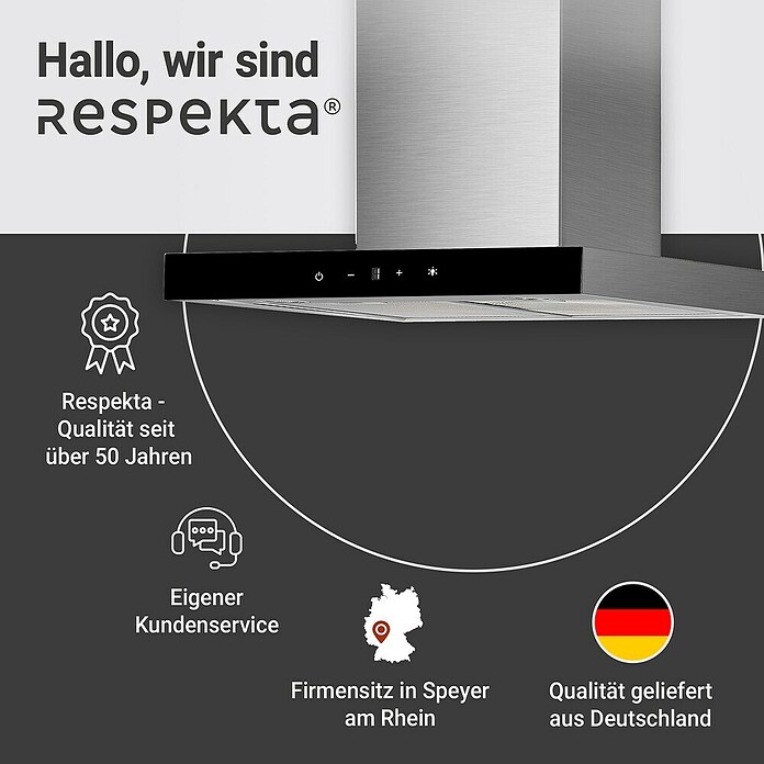 Respekta Blockhaube CH44160G-20 (Breite: 60 cm, Edelstahl) | BAUHAUS