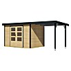 Karibu Gartenhaus Jupiter 4 A (Außenmaß inkl. Dachüberstand (B x T): 541,5 x 236,5 cm, Holz, Naturbelassen/Anthrazit, Mit Seitendach) | BAUHAUS