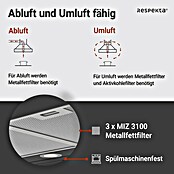 Respekta Inselhaube Cara (Breite: 89,5 cm, Max. Gebläseleistung Abluftbetrieb: 561,7 m³/h, Schwarz) | BAUHAUS