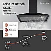 Respekta Kaminhaube Karena (Breite: 60 cm, Max. Gebläseleistung Abluftbetrieb: 308,8 m³/h, Schwarz) | BAUHAUS