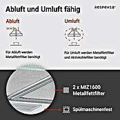 Respekta Unterbauhaube Lili (Breite: 60 cm, Max. Gebläseleistung Abluftbetrieb: 200,9 m³/h, Edelstahl) | BAUHAUS