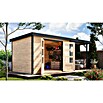 Karibu Gartenhaus Jupiter 4 A (Außenmaß inkl. Dachüberstand (B x T): 541,5 x 236,5 cm, Holz, Naturbelassen/Anthrazit, Mit Seitendach) | BAUHAUS