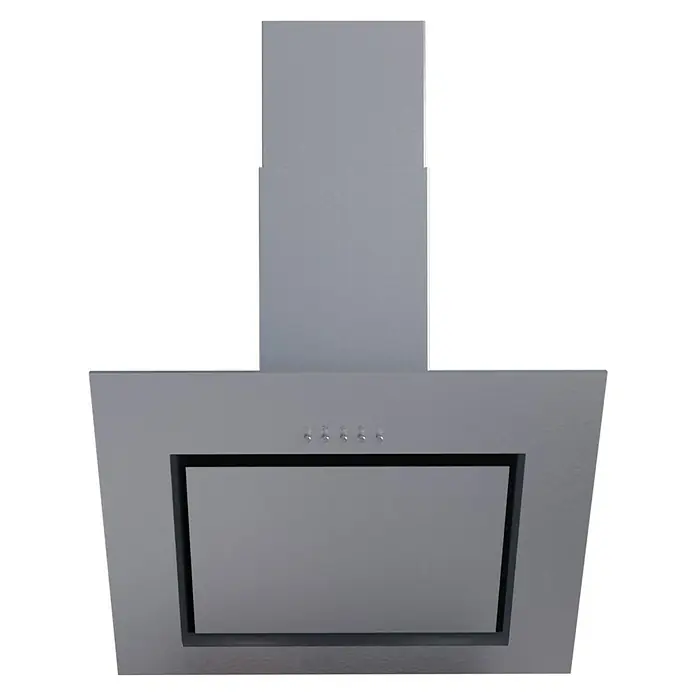 Respekta Schräghaube Numa - Breite: 60 cm, Max. Gebläseleistung Abluftbetrieb: 306,4 m³/h, Edelstahl - Abzugshaube aus Edelstahl mit moderner, rechteckiger Form und Bedienknöpfen für die Steuerung der Beleuchtung und Gebläsestärke.