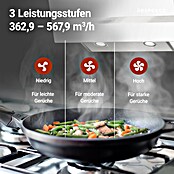Respekta Schräghaube CH 24060 WA (Breite: 60 cm, Max. Luftleistung: 525 m³/h im Normalbetrieb, Weiß/Silber)