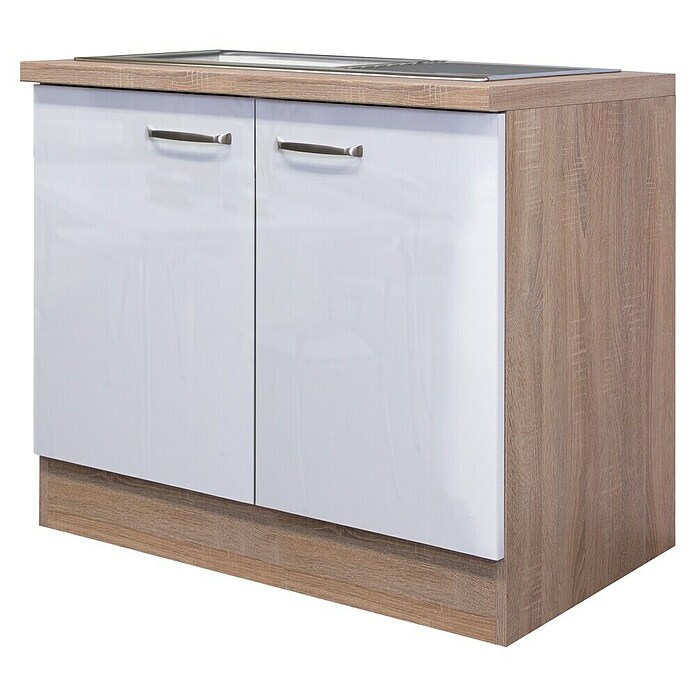 Flex-Well Valero Spülenunterschrank (60 x 100 x 86 cm, Weiß) | BAUHAUS