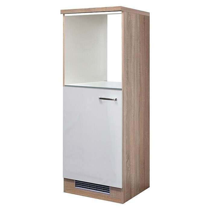 Flex-Well Valero Demi-Geräteumbauschrank (57 x 60 x 169,5 cm, Weiß, 1 Nische für integrierten Kühlschrank, 1 Nische für integrierten Backofen) | BAUHAUS