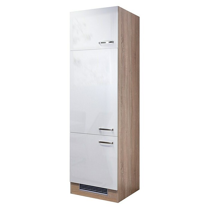 Flex-Well Valero Geräteumbauschrank (57 x 60 x 200 cm, Weiß, 1 Nische für integrierten Kühlschrank) | BAUHAUS