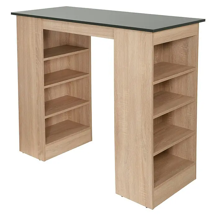 Respekta Merle Bartisch - L x B x H: 67 x 138 x 108 cm, Grau Matt - Ein stilvoller Bartisch mit integriertem Regal bietet sowohl eine praktische Arbeitsfläche als auch Stauraum für Ihr Zuhause.