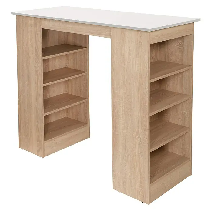 Respekta Merle Bartisch - L x B x H: 67 x 138 x 108 cm, Weiß Matt - Elegante Bartheke mit Stauraum: Die moderne Theke in Holzoptik bietet praktische Ablageflächen und eine stilvolle Arbeitsfläche in Weiß.