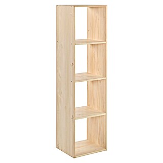 Astigarraga Dinamic Holzregal (H x B x T: 140 x 36,2 x 33 cm, Traglast pro Boden: 50 kg, Anzahl Böden: 4 Stk., Schrauben, Natur)