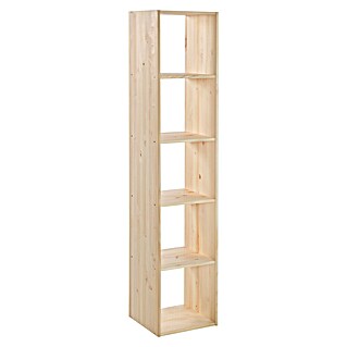 Astigarraga Dinamic Holzregal (H x B x T: 174,6 x 36,2 x 33 cm, Traglast pro Boden: 50 kg, Anzahl Böden: 5 Stk., Schrauben, Natur)