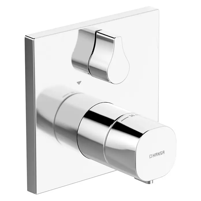 Hansa Living UP-Badewannenthermostat - 20,4 l/min, Chrom, Glänzend - Hansa Unterputz-Thermostatarmatur für präzise Temperaturregelung im Bad, elegantes Design für moderne Badezimmergestaltung.
