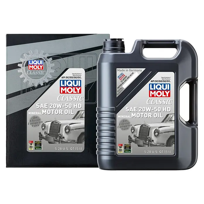 Liqui Moly Aceite para motor Classic SAE 30 - SAE 30, 5 l - Aceite de motor LIQUI MOLY Classic gris oscuro en caja y envase, SAE 20W-50 HD, para coches clásicos europeos.