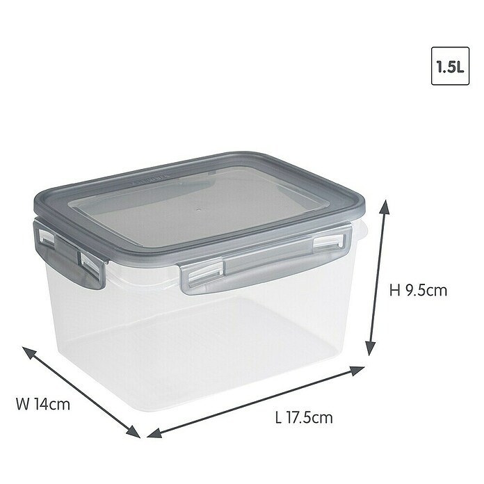 Sunware Gefrierdose Club Cuisine (1,5 l, L x B x H: 17,5 x 14 x 9,5 cm, Farbe Deckel: Grau) | BAUHAUS