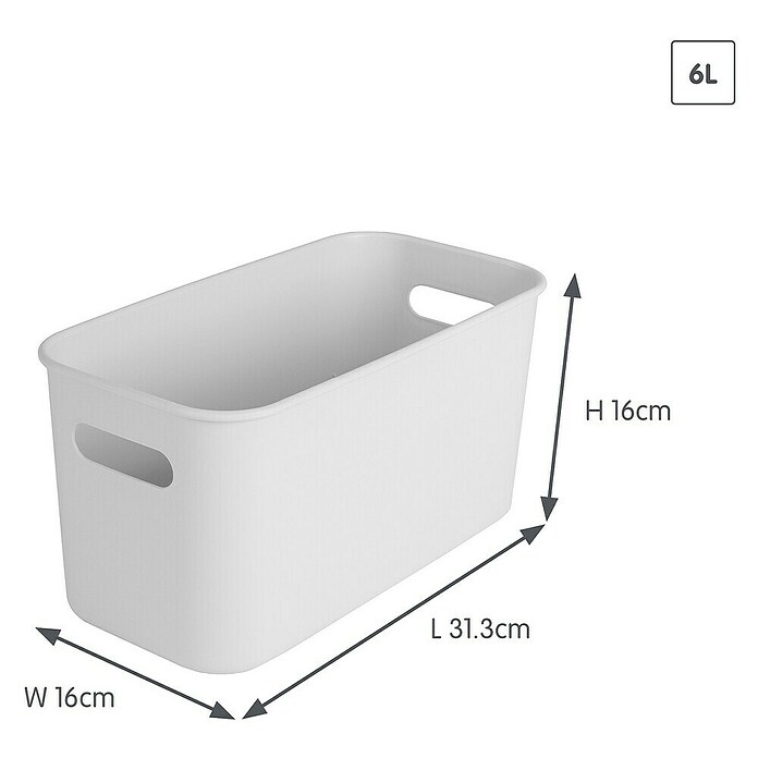 Sunware Sigma home Opbergbox cube box (l x b x h: 31,3 x 16 x 16 cm, Kunststof, Wit, 6 l) | BAUHAUS