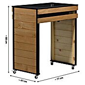 Dobar Hochbeet Wheely auf Rollen (77 x 47 x 88 cm, Holz, Braun/Schwarz) | BAUHAUS