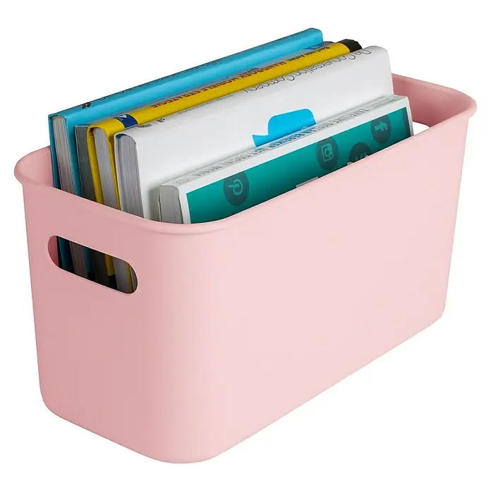 Sunware Sigma home Aufbewahrungsbox cube box - L x B x H: 31,3 x 16 x 16 cm, Kunststoff, Rosa, 6 l - Rosa Aufbewahrungsbox aus Kunststoff mit Büchern, ideal für die Organisation von Dokumenten im Büro oder zu Hause.