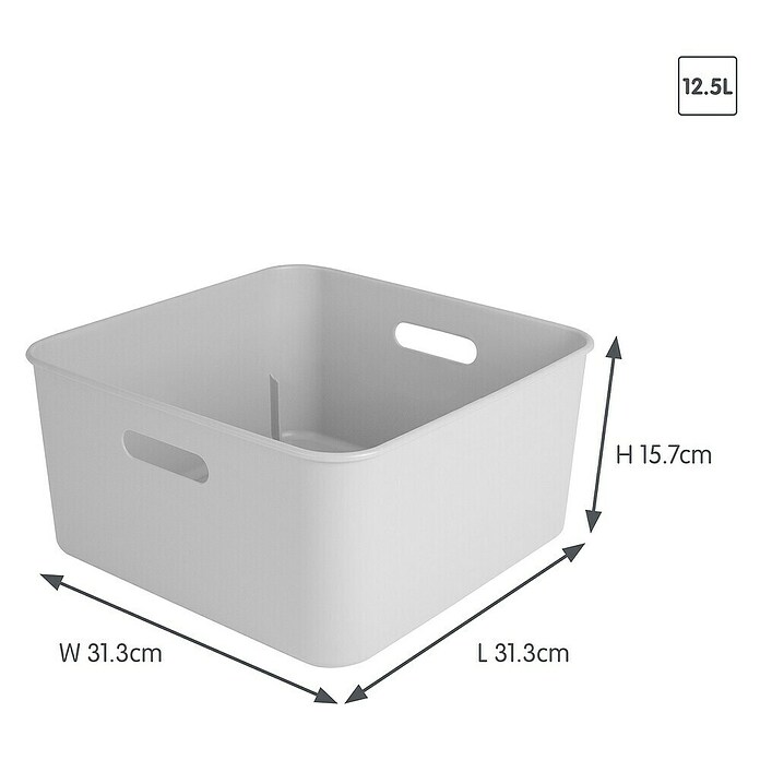 Sunware Sigma home Aufbewahrungsbox cube box (L x B x H: 31,3 x 31,3 x 15,7 cm, Kunststoff, Weiß, 12,5 l) | BAUHAUS