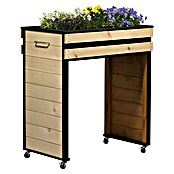 Dobar Hochbeet Wheely auf Rollen (77 x 47 x 88 cm, Holz, Braun/Schwarz) | BAUHAUS