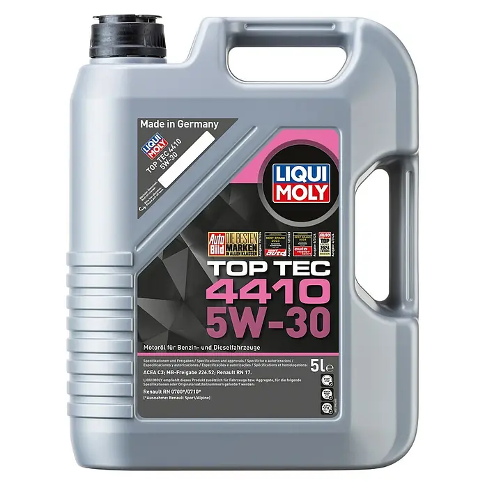 Liqui Moly Aceite para motor ligero Top Tec 4410 - 5W-30, 5 l - Garrafa de plástico gris de 5 litros de aceite de motor LIQUI MOLY TOP TEC 4410 5W-30.